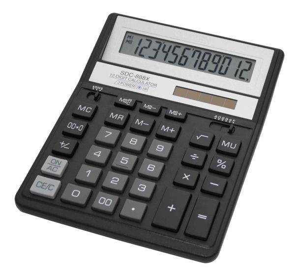 Калькулятор бухгалтерский Citizen SDC-888XBK черный