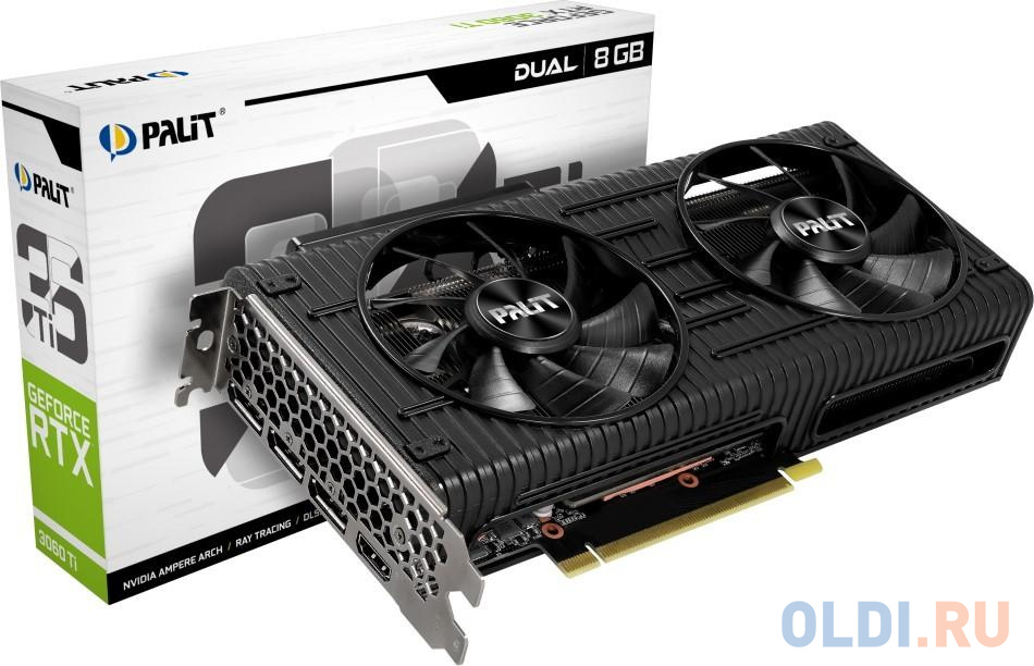 Видеокарта Palit nVidia GeForce RTX 3060 Ti DUAL V1 LHR 8192Mb