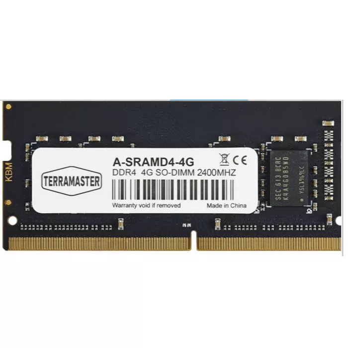 Модуль памяти TerraMaster, DDR4 SODIMM 4Gb 2400Mhz для F2-423/F4-423/T6-423/T9-423/T12-423/U4-423/U8-423/U12-423 (A-SRAMD4-4G)