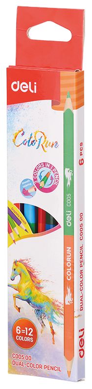 Карандаши цветные Deli ColoRun 12 цветов EC00500 (24 шт. в уп-ке)