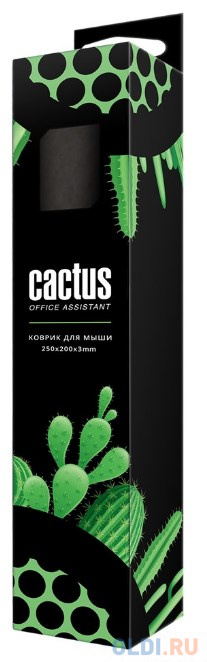 Коврик для мыши Cactus CS-MP-D01M Средний черный 300x250x3мм