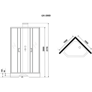 Душевая кабина Grossman GR250D 100х100х217