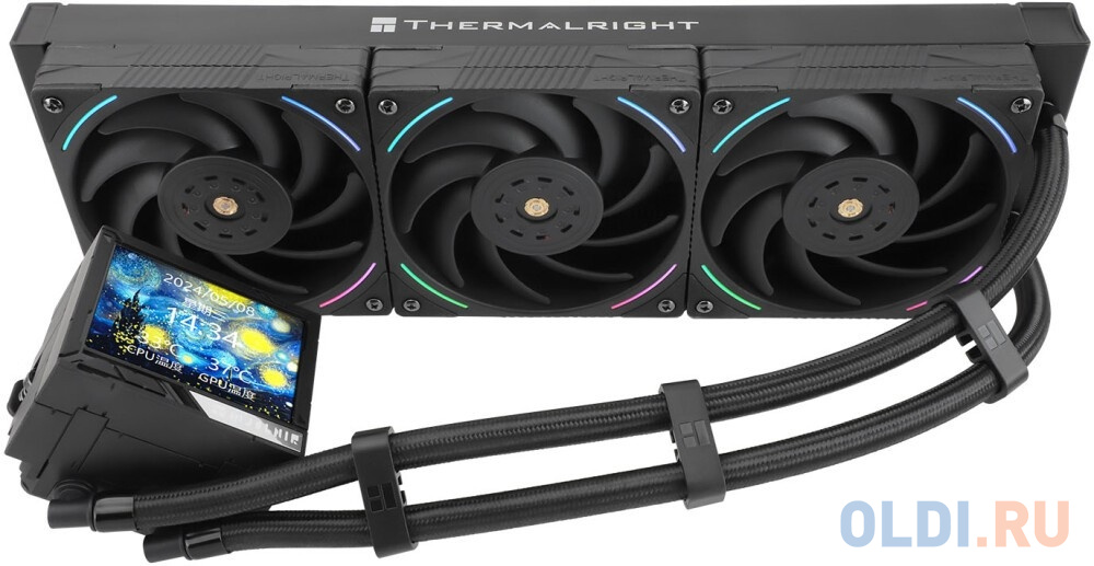 Система водяного охлаждения Thermalright Mjolnir Vision 360 ARGB Soc-AM5/AM4/1151/1200/2066/2011/1700 черный 4-pin 27dB Al LCD Ret (M-VISION-360-BL-AR