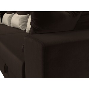Угловой диван Мебелико Майами Long микровельвет коричневый коричневый/бежевый левый угол