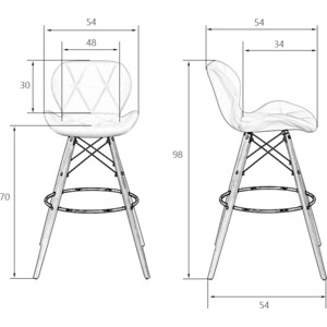 Стул барный Dobrin BUTTERFLY BAR LMZL-302B ножки светлый бук, цвет кремовый