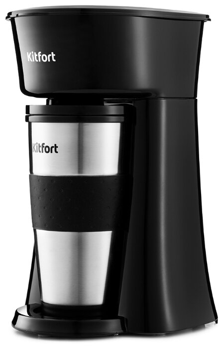 Кофеварка капельная Kitfort KT-729, 650 Вт, кофе молотый, 350 мл/350 мл, черный/серебристый