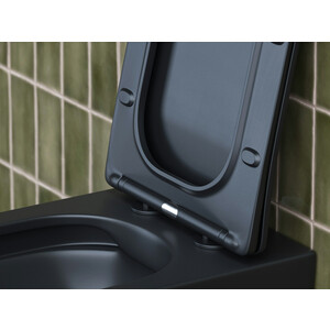 Унитаз подвесной безободковый Ceramica Nova Metric Rimless с сиденьем-микролифт, черный матовый (CN3007MB)