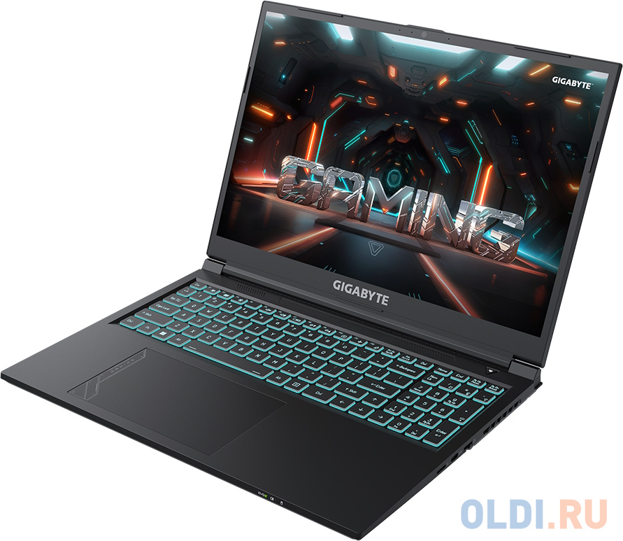 Ноутбук Gigabyte G6 Core i5 13500H 16Gb SSD512Gb NVIDIA GeForce RTX4060 8Gb 16" IPS FHD+ (1920x1200) Windows 11 black WiFi BT Cam (KF-53KZ853SH)