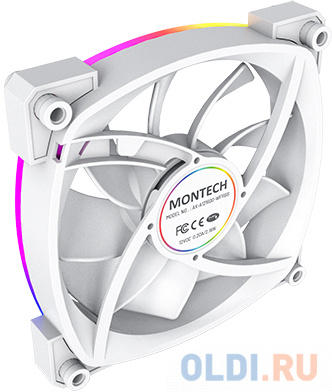 Вентилятор для корпуса Montech AX120 ARGB 120х120x25 белый 4-pin 27дБ (AX120 PWM WHITE) Ret