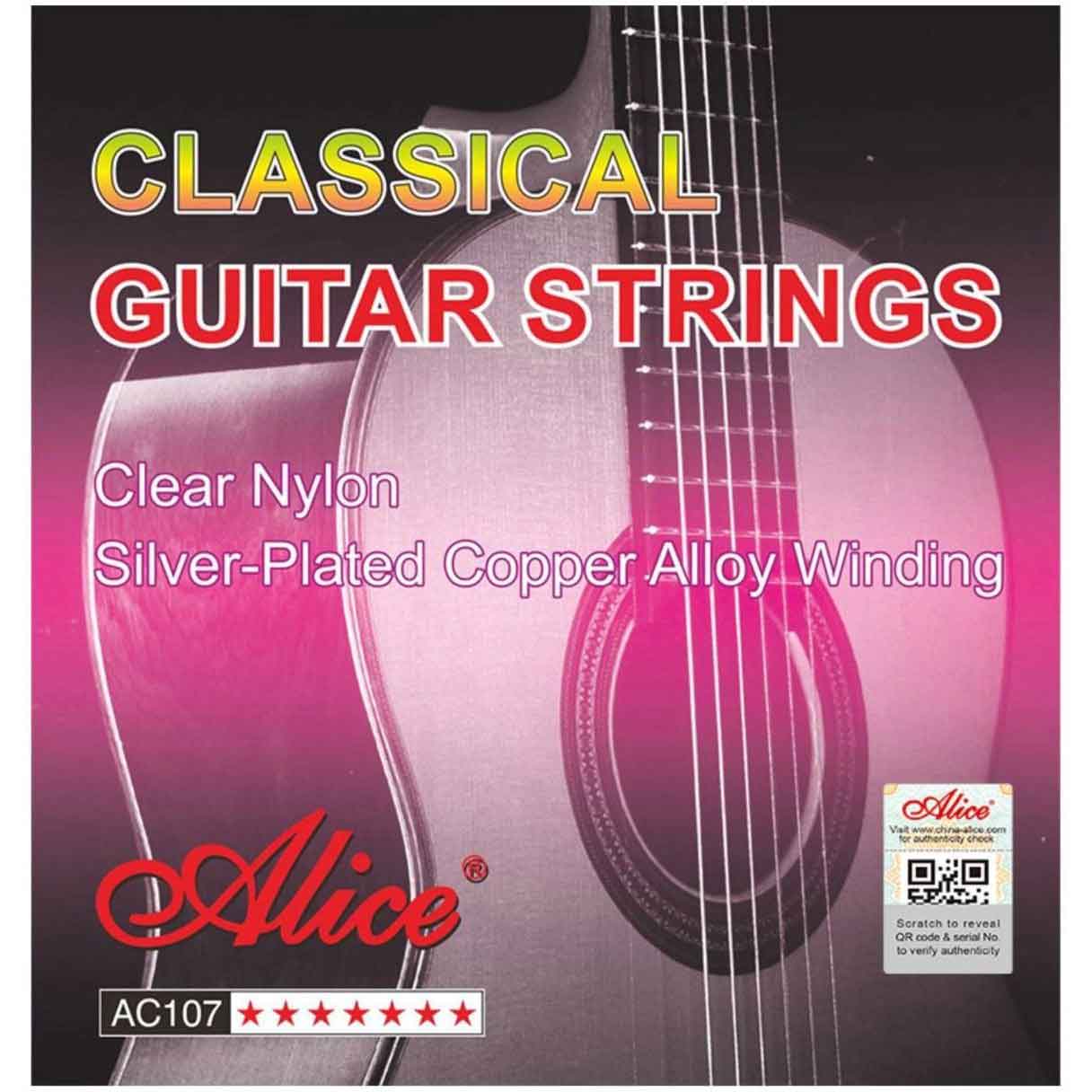 Струны Alice AC107-N для классической гитары, нейлон, посеребренные