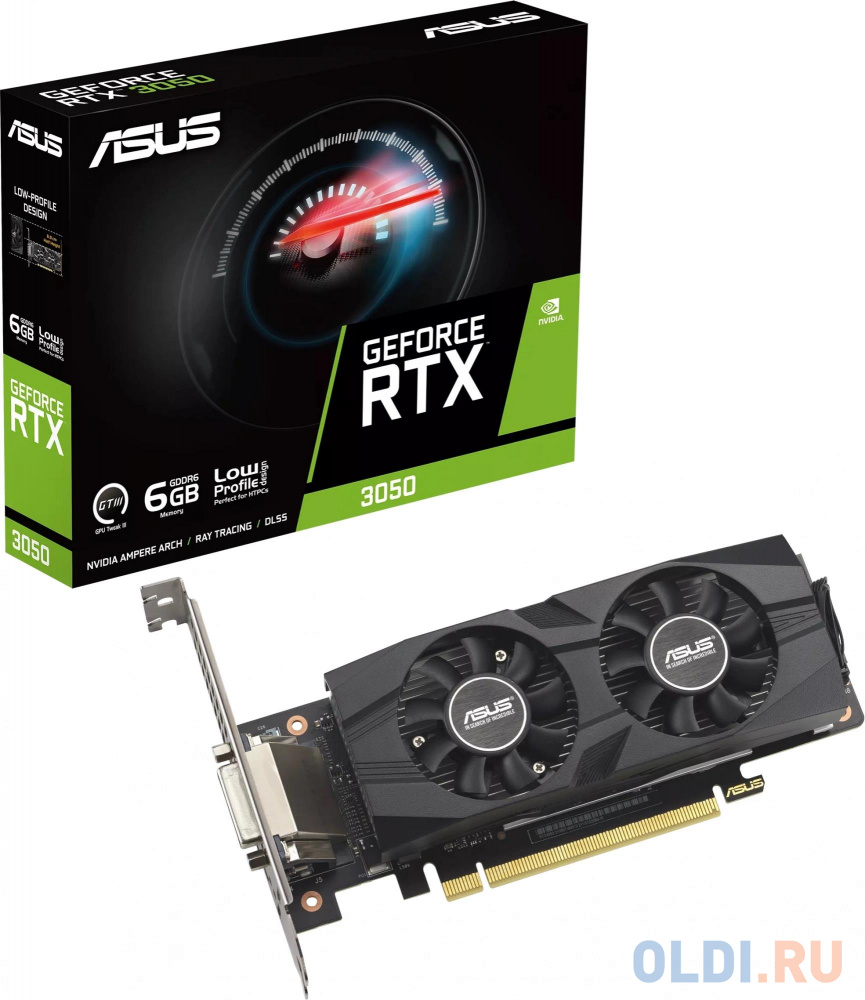 Видеокарта ASUS RTX3050-O6G-LP-BRK/ RTX3050,DVI,HDMI,DP,6G,D6