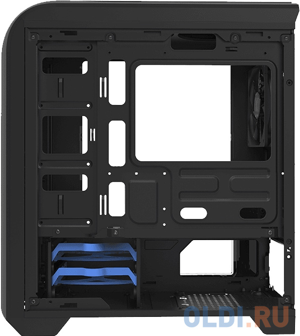 Компьютерный корпус, без блока питания mATX/ Gamemax Centauri BG H601 mATX case, black, w/o PSU, w/1xUSB3.0+1xUSB2.0+HD-Audio, w/1x12mm Blue Led fan в Москвe