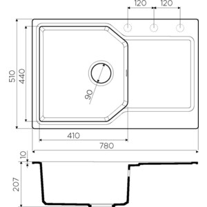 Кухонная мойка Omoikiri Yonaka 78 DC темный шоколад (4993707)