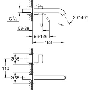 Смеситель для раковины Grohe Essence+ с механизмом (19408001, 23571000)