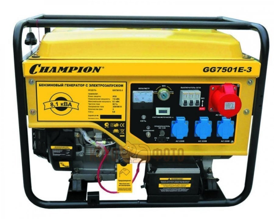 Электрогенератор бензиновый Champion GG7501E-3