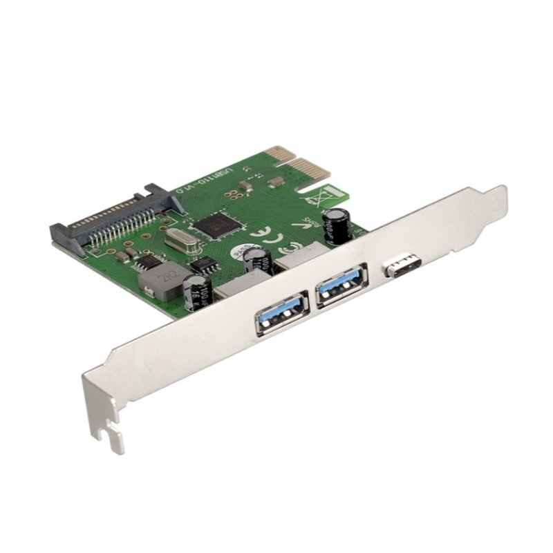 Контроллер Gembird PCI-e 2xUSB-A + xType-C SPCR-03