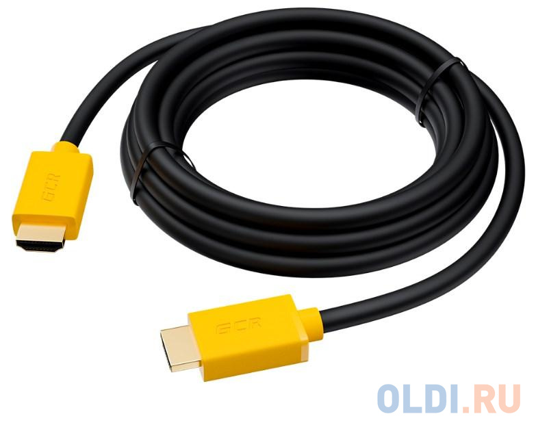 Кабель HDMI 5м Green Connection GCR-HM441-5.0m круглый черный/желтый