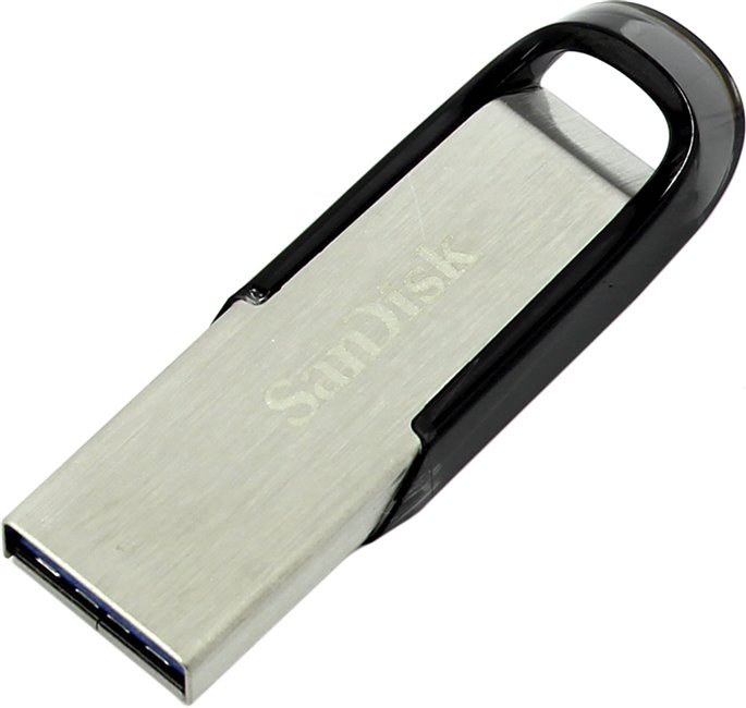 Флешка Sandisk Cruzer Ultra Flair 64Gb (SDCZ73-064G-G46) USB3.0 серебристый/черный