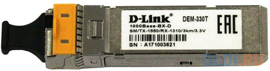D-Link 330T/3KM/A1A 1000Base-BX-D  Single-mode 3KM WDM SFP Tranceiver, support 3.3V power, SC connector