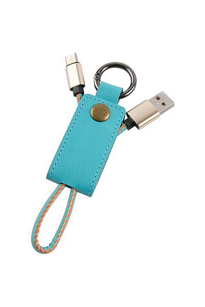 Кабель-брелок MB Mobility USB – Micro-USB, 25 см, голубой УТ000023423