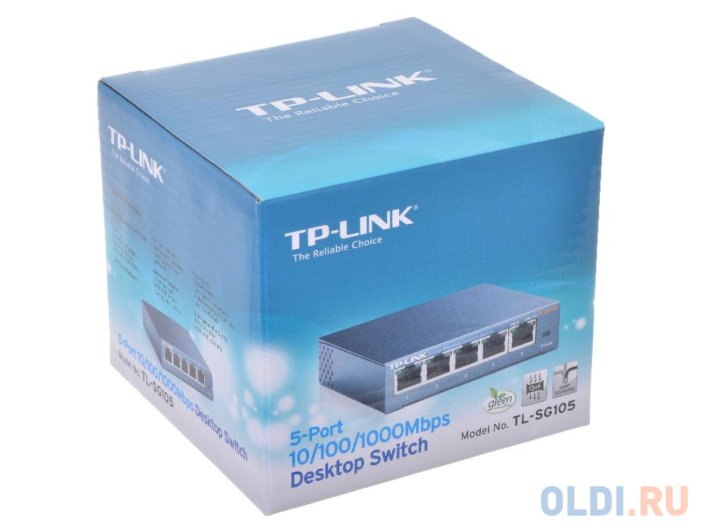 Коммутатор TP-LINK TL-SG105 Гигабитный настольный 5-портовый коммутатор