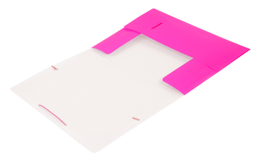 Папка на резинке БЮРОКРАТ пластик, 30, розовый (DNE510PINK)