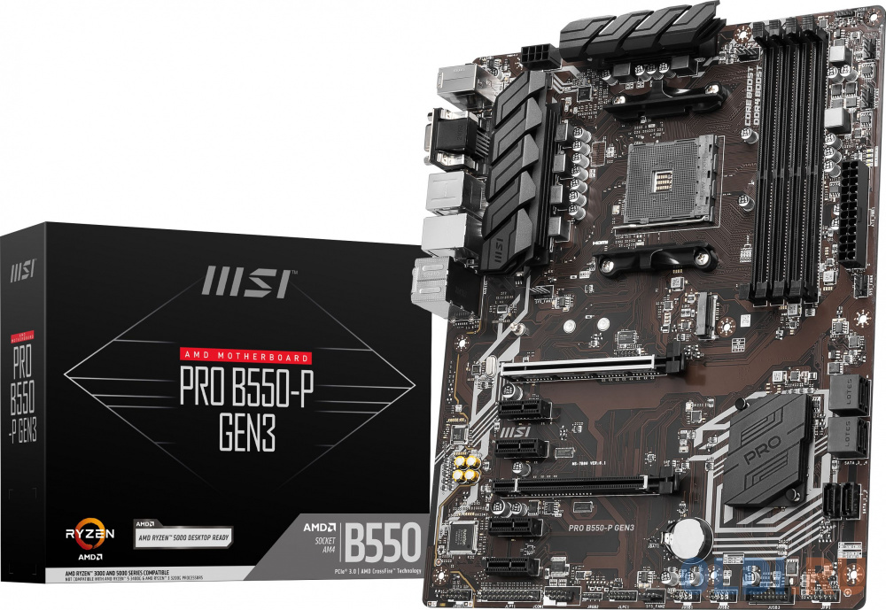 Материнская плата MSI PRO B550-P GEN3 Soc-AM4 AMD B550 4xDDR4 ATX AC`97 8ch(7.1) GbLAN RAID+VGA+DVI+HDMI