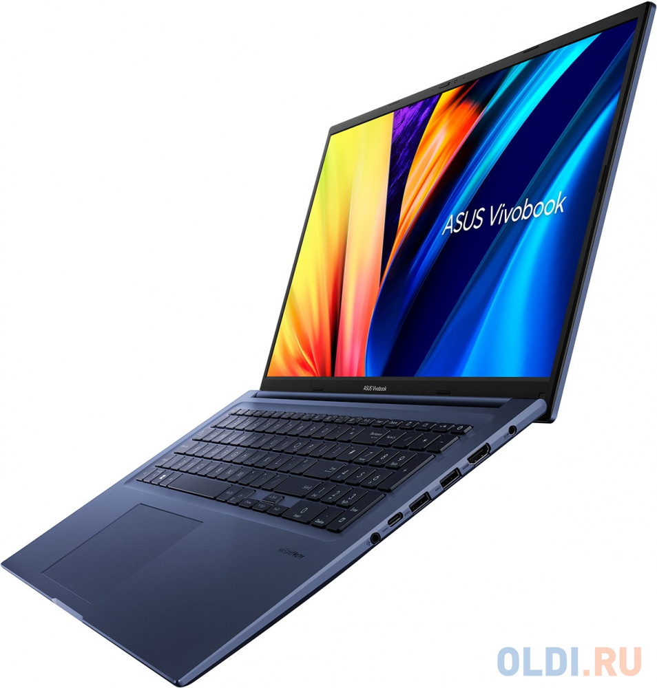 Ноутбук Asus VivoBook 17X K1703ZA-AU171 Core i5 12500H 16Gb SSD512Gb Intel Iris Xe graphics 17.3" IPS FHD (1920x1080) noOS blue WiFi BT Cam (90NB