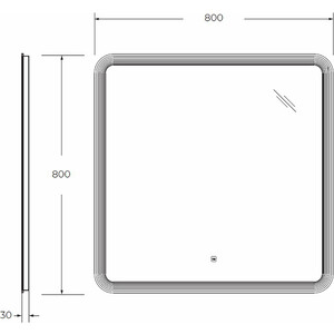 Зеркало Cezares Duet 80х80 с подсветкой, сенсор (CZR-SPC-DUET-800-800-LED-TCH)