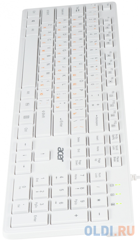 Клавиатура Acer OKW123,  USB, белый [zl.kbdee.00d]