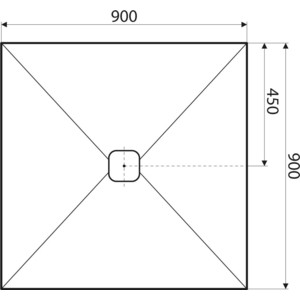 Душевой поддон Acquabella Base Slate белый 90x90 (PLATO_BASE_NINETY_SLATE_CUAD_BLANCO_90x90) в Москвe