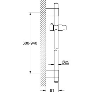 Душевая штанга Grohe Power&Soul 90 теплый закат (27785DA0)