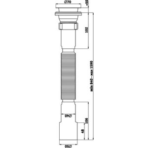 Сифон для кухонной мойки АНИ пласт с решеткой D70, гофрированный D40/50 (G116) в Москвe