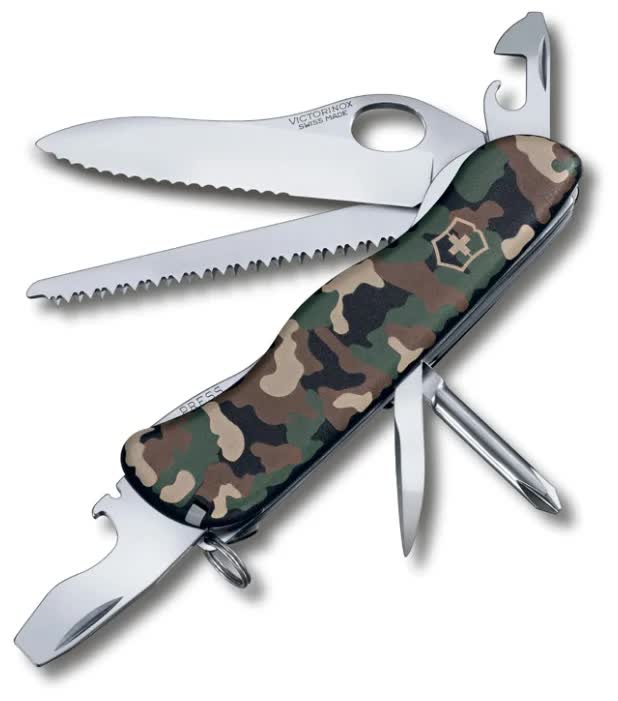 Нож Victorinox Trailmaster One Hand, 111 мм, 12 функций, камуфляжный