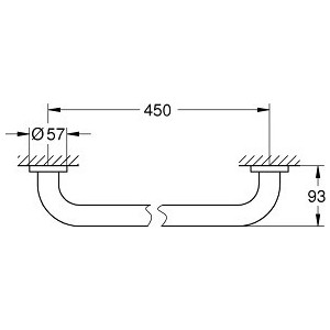 Поручень для ванны Grohe Essentials 450 мм (40793001)