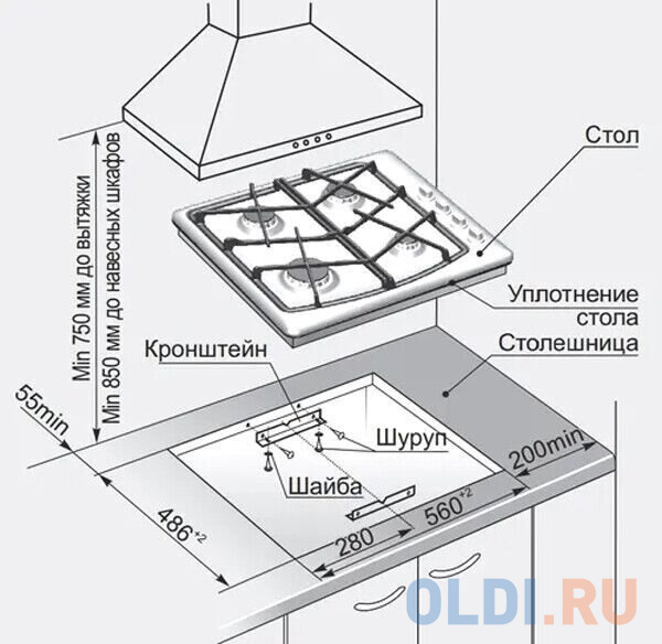 Газовая варочная поверхность SG SN 1211 E83 14846001 GEFEST