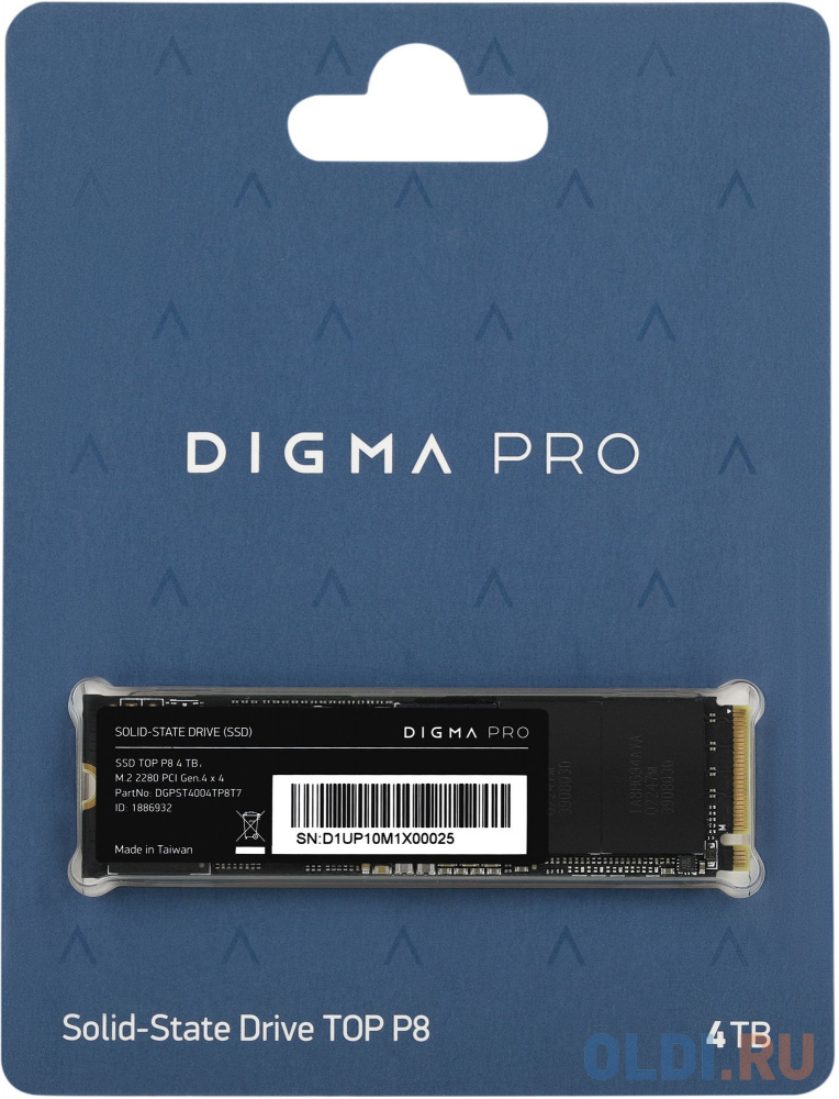 Накопитель SSD Digma PCI-E 4.0 x4 4Tb DGPST4004TP8T7 Pro Top P8 M.2 2280 в Москвe