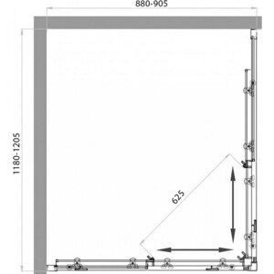 Душевой уголок BelBagno Sela AH-2 120х90 рифленый Punto, хром (SELA-AH-2-120/90-P-Cr)