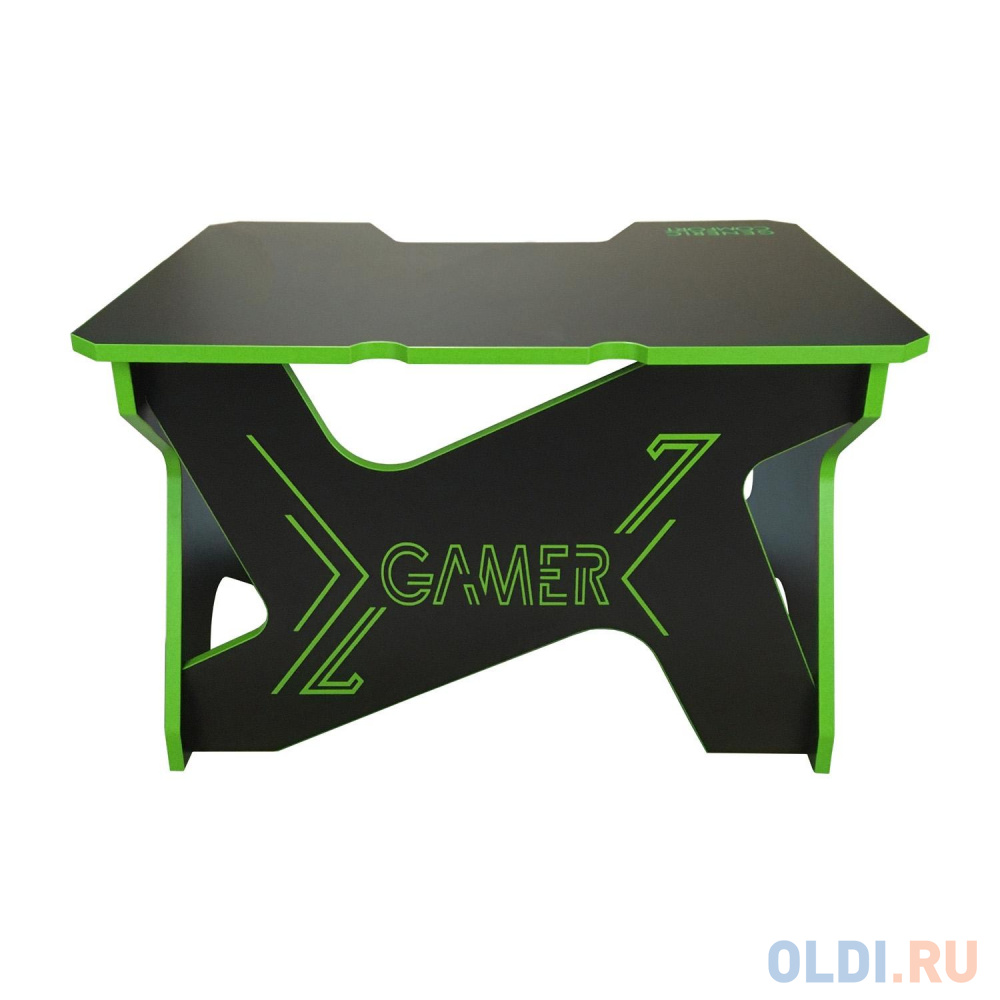 Игровой стол Generic Comfort Gamer Mini Seven/DS/NE чёрно-зелёный (ЛДСП Е1, 120 x 90 x 75)