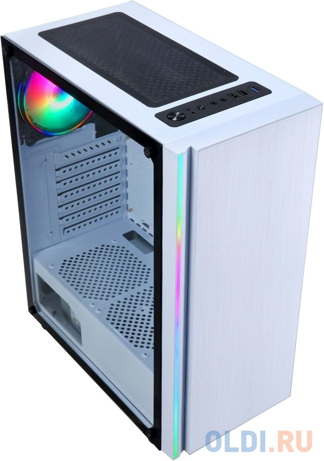 Корпус  Formula CL-3302W  RGB белый   , Midi-Tower, без БП,ATX   2xUSB2.0 1xUSB3.0 audio bott PSU в Москвe