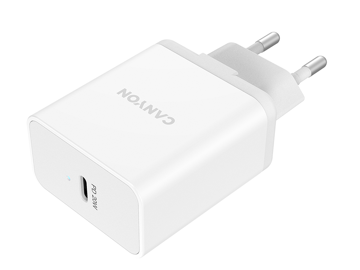 Сетевое зарядное устройство Canyon H-20, USB Type-C, до 20Вт, Белый CNE-CHA20W в Москвe