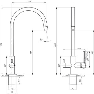 Смеситель для кухни Mixline MLSS-03202 под фильтр, серый (4627173718691)