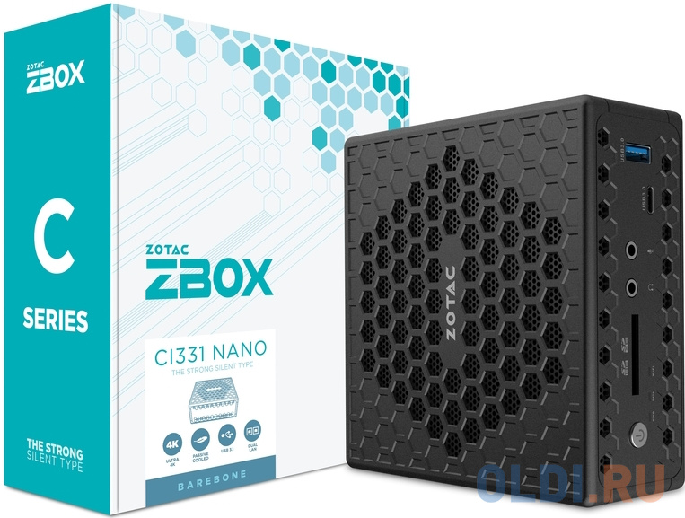 Платформа ZBOX-CI331NANO-BE FANLESS, Intel N5100, 2X DDR4-2933, 2x GLAN, WIFI ac, BT, SATA III SLOT, DP/HDMI/VGA, EU+UK PLUG (622878)