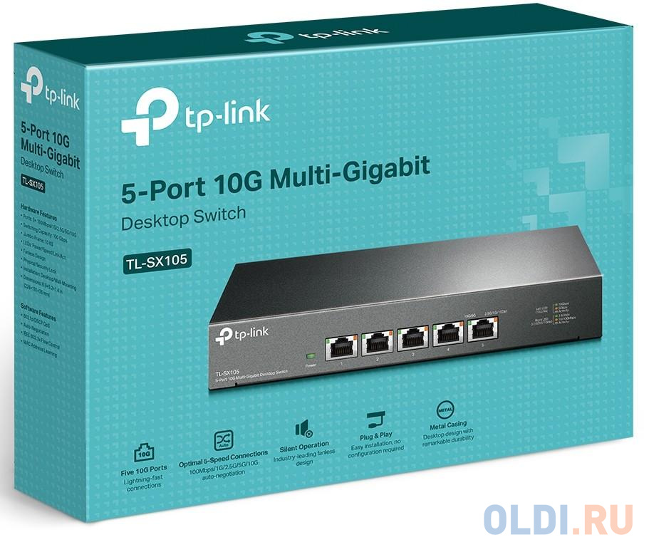 TP-Link TL-SX105 5-портовый настольный коммутатор 10 Гбит/с в Москвe