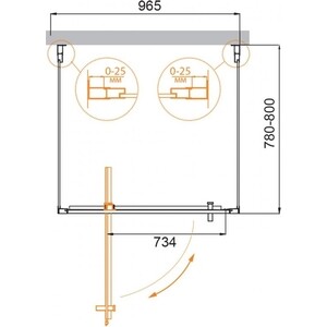 Душевой уголок Cezares Molveno BA2 100x80 с поддоном, прозрачный, хром (MOLVENO-BA2-100/80-C-Cr-IV, ЛП00080)