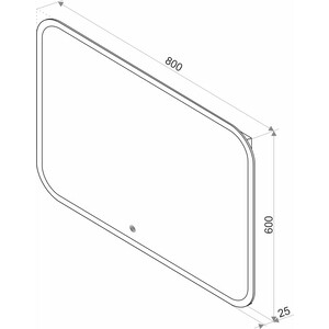 Зеркало Alcora Cadiz Led 80x60 сенсорный выключатель (ЗЛП195 Super Pack) в Москвe