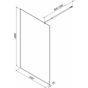 Душевая перегородка Am.Pm Func 120х200 прозрачная, хром (W84WI-120-F1-MTE)