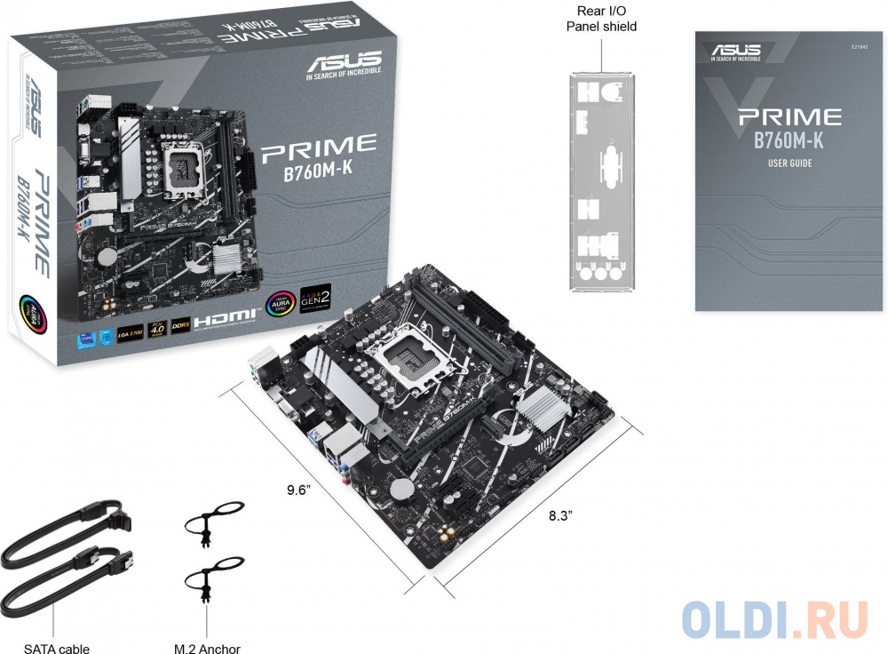 Материнская плата Asus PRIME B760M-K Soc-1700 Intel B760 2xDDR5 mATX AC`97 8ch(7.1) GbLAN RAID+VGA+HDMI