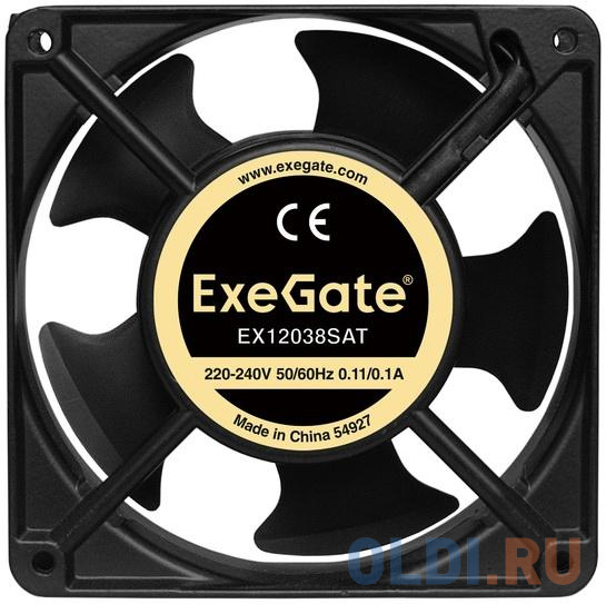 Exegate EX289021RUS Вентилятор 220В ExeGate EX12038SAT (120x120x38 мм, Sleeve bearing (подшипник скольжения), клеммы, 2600RPM, 42dBA)