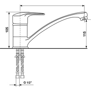 Смеситель для кухни Mixline ML-GS03 шоколад 345 (4660105234104) в Москвe